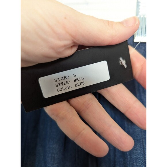 Lapis Maxi Skirt Womens Size S Blue Embroidered Chambray Western Flowy Rodeo New - Picture 11 of 13